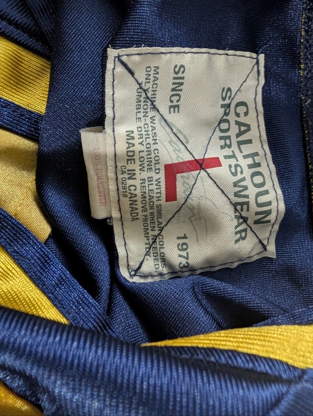 Calhoun Sportswear Corona Men's Blue and Yellow Soccer Jersey Size L - Picture 7 of 7